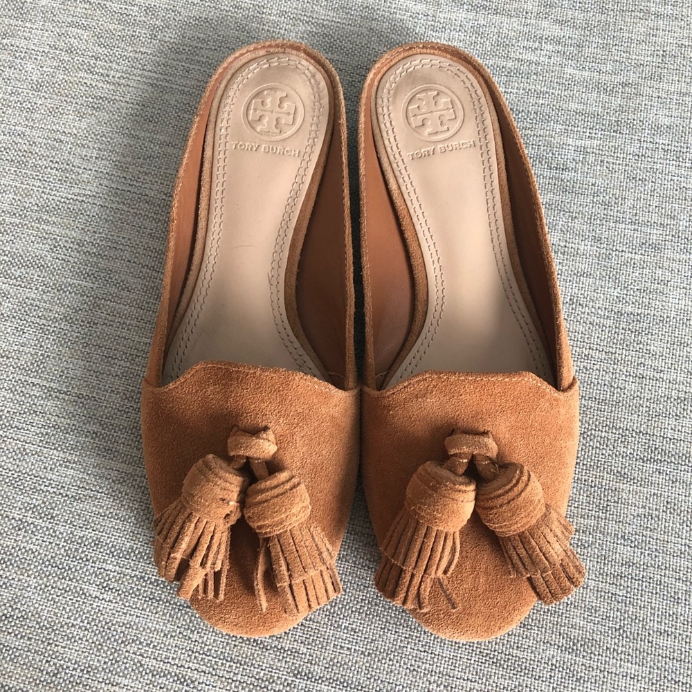 Tory Burch Suede Slip on Loafers